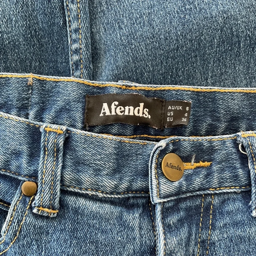 Afends Dark Wash Junky Skinny Mid Rise Jeans - Picture 6 of 8